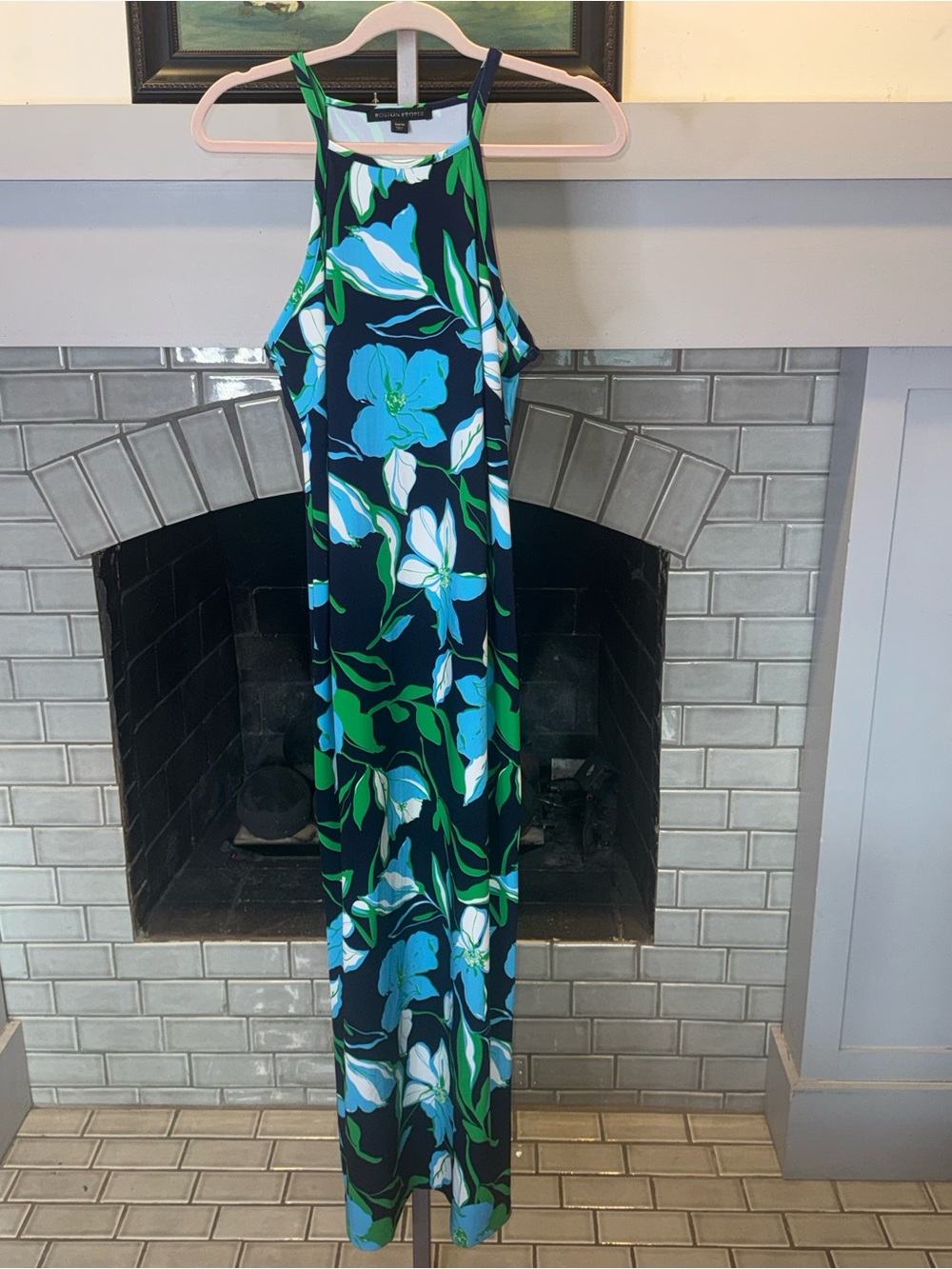 Boston Proper Beyond Travel Summer Lilies Maxi Dress Sz Medium - NWOT - Picture 3 of 6